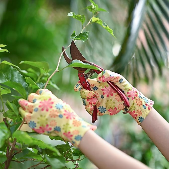 Zahradnické rukavice na sázení a úklid dvora s dlaňovou vrstvou, květinové zahradní rukavice, protiskluzové pracovní rukavice, protiskluzové rukavice pro domácnost a ochranu při práci