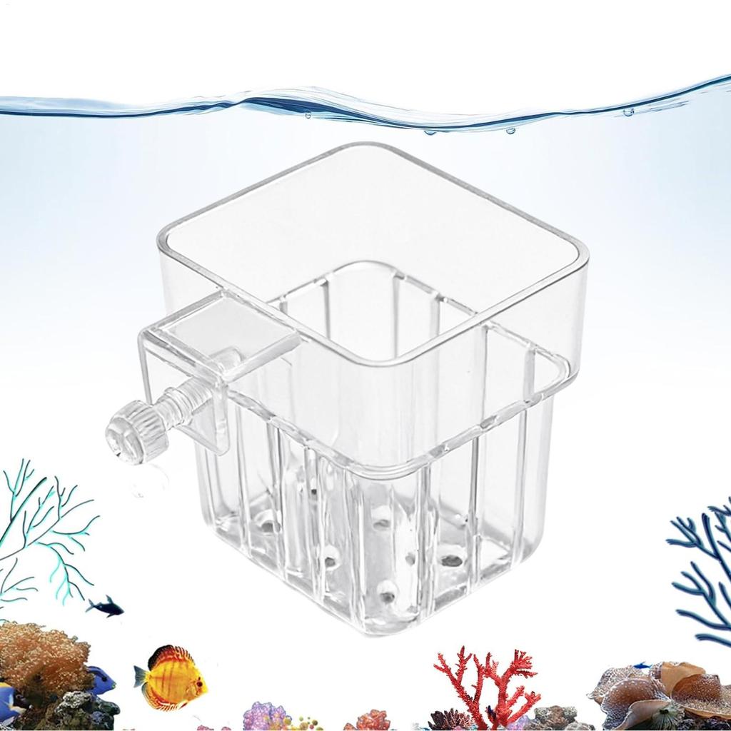 Transparent Hangable Aquarium Plant Holder Pot for Fish Tank Hydroponic System Indoor Workplace Decor Cultivation Decorations