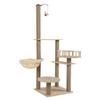 Cat Tree Multilevel Cat Climbing Tower Hemp Cable Covered Scratching Post with Hammock Dangling Toy