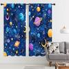 Galaxy Sky Star Curtains Blue Starry Shining Night Outer Space Cosmic Celestial Universe Planets Rod Pocket Boys Fantasy Bedroom