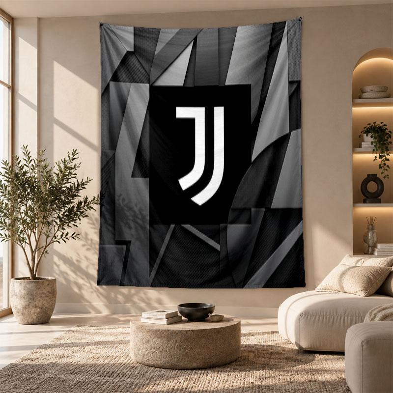 Arazzo Decorativo, Arte da Parete Stampato Juventus FC, Appeso da Parete Leggero per Sfondo Camera da Letto