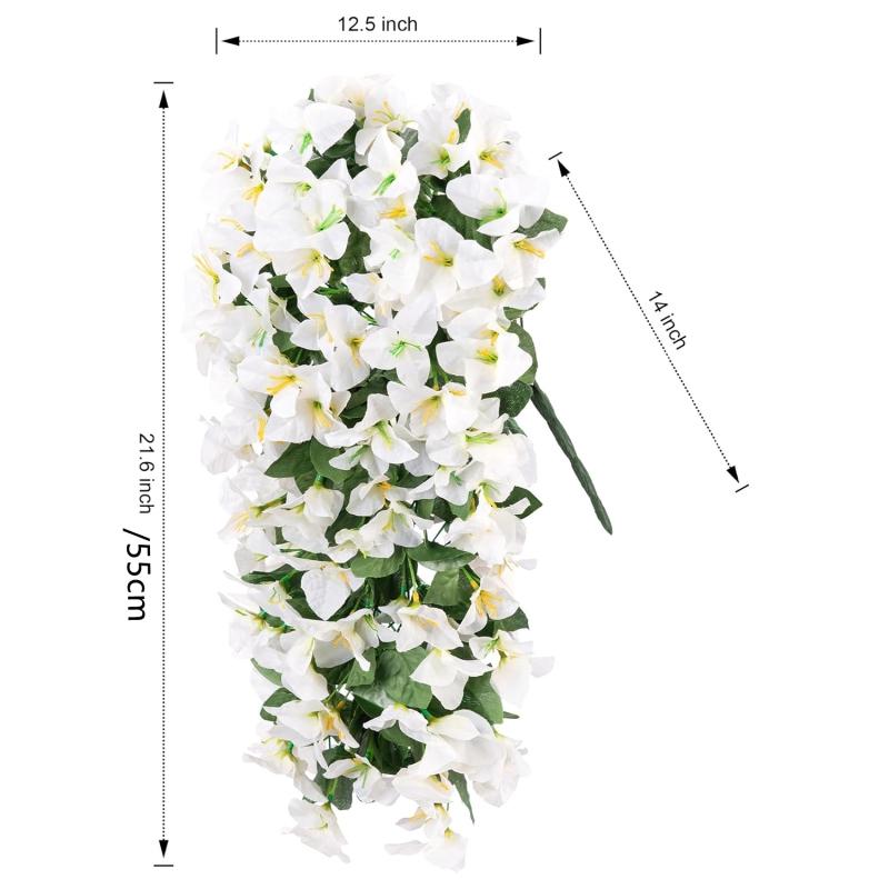 

Artificial Flowers Vine Bougainvillea Wedding Home Room Festival Decora Outdoor Yard Garden Wall Hanging Arch DIY Gift accessori 2 pcs бежевый