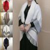 Wedding Cloak Evening Dresses Faux Fur Collar Knitting Shawl Winter Warm Plush Wraps