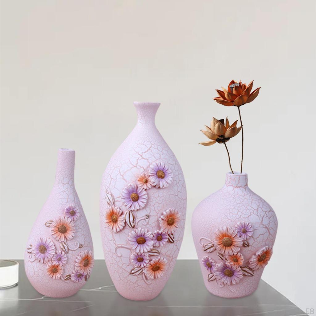 3er-Pack Harzvase Elegante Blumenvase für Hochzeitsfeier Heim Wohnzimmer Dekoration Ornament