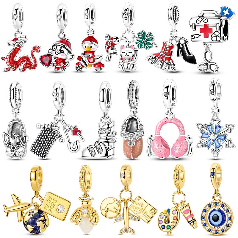 Original Charms New Year And Winter New Pendant Beads Fits Bracelet Bangle Necklace For Woman Luxury Diy Jewelry Making Gift
