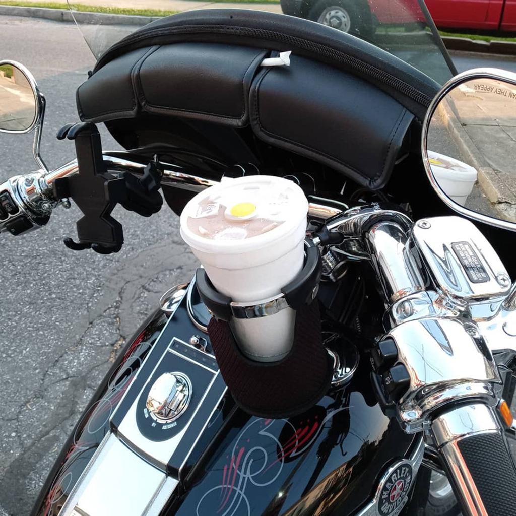 Adjustable Cup Holder Mount Handlebar Easy Installation Durable- Fits Motorcycle for 7/8" 1" 1 1/4" Drink Bottle Holder