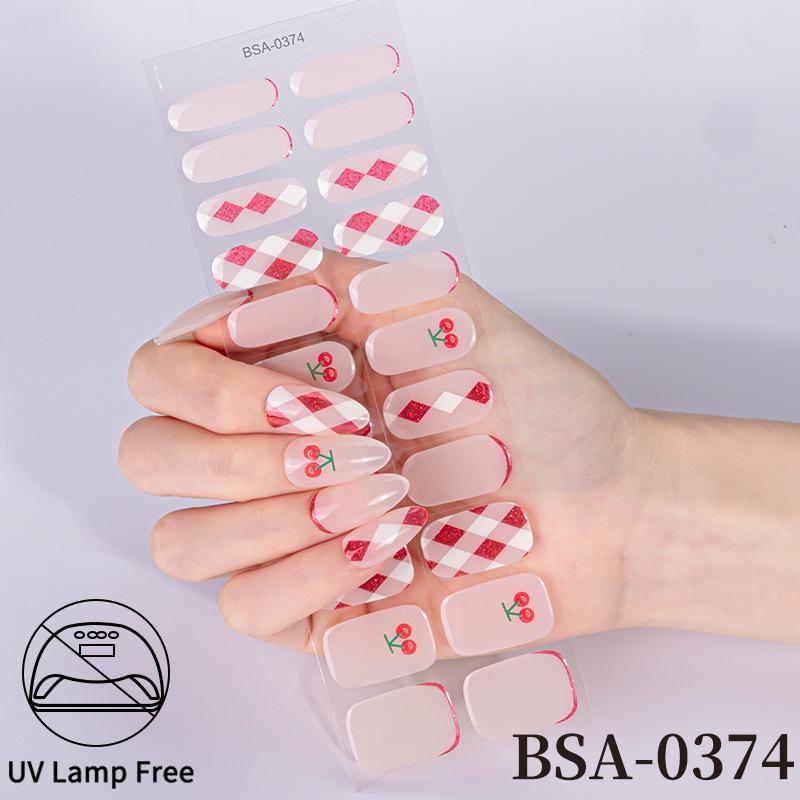 Adesivi per Unghie in Gel Impermeabili Francesi - Carini Cartoni Animati Nail Art Senza Cottura per Stili Europei e Americani