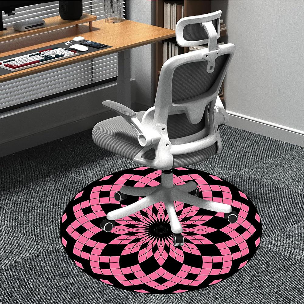 

1pc Optical Illusion Chair Carpet for Office, Non-slip, Soft and Durable Office Rug for Decoration, Perfect for Office yy260325061 80cm by 80cm
