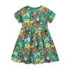 Summer Girls' Knitted Cotton Princess Dress - European & American Style, Short Sleeve, Cute Design