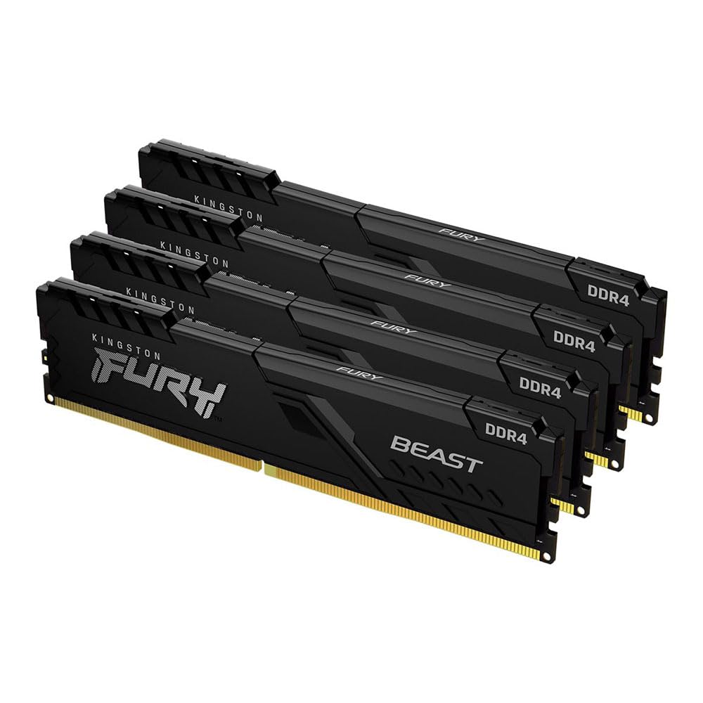 Kingston FURY Desktop PC DDR4 8GB x Kingston FURY Beast CL17 Lifetime Warranty Memory, 3600MT/s, 4, KF436C17BBK4/32,