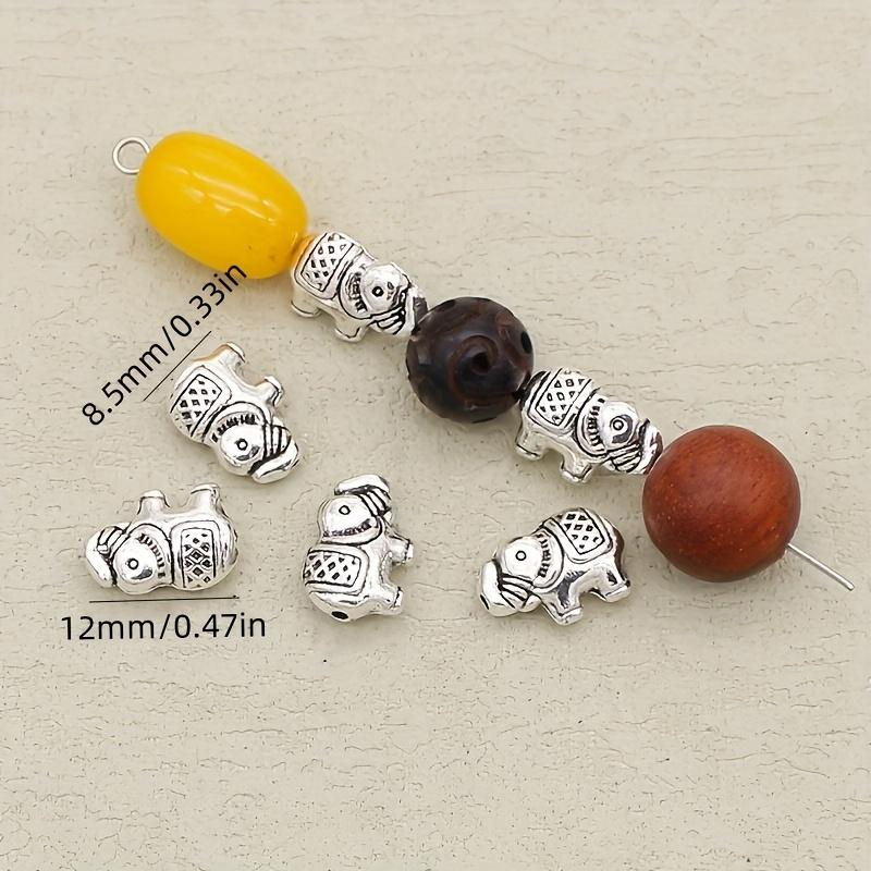 20 Vintage Silver Elephant Pendants, Small Hole Beads, Bead Beads, Scattered Beads, Interval Beads, Decorative Beads, Handicraft