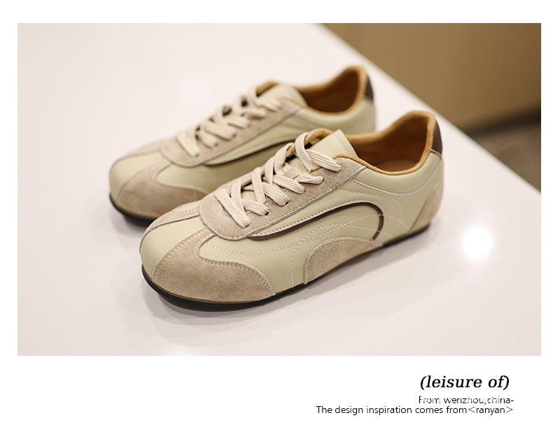 Women's Retro Brown Soft Sole Shoes - Lightweight German-Style Sneakers with Thin Sole