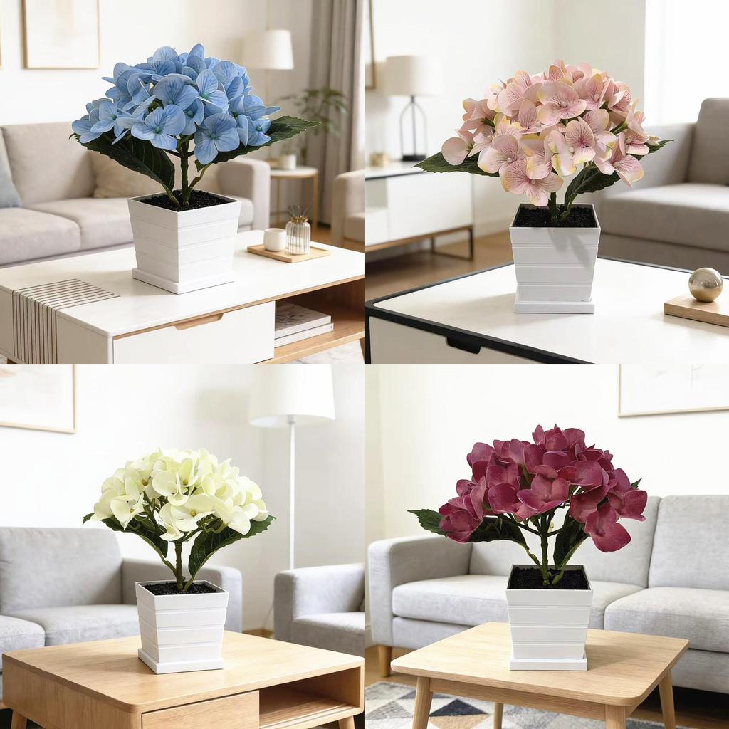 Artificial Hydrangea Flower Plant With Realistic Touch For Home Decor And Wedding Centerpieces