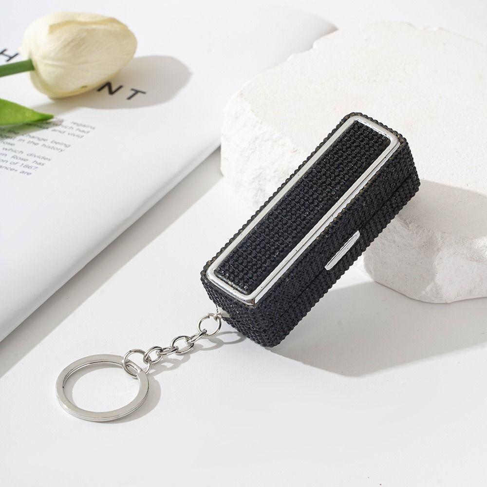 Bling Lip Gloss Storage Case Keychain Portable Lipstick Holder Rhinestone Lipstick Box  Makeup