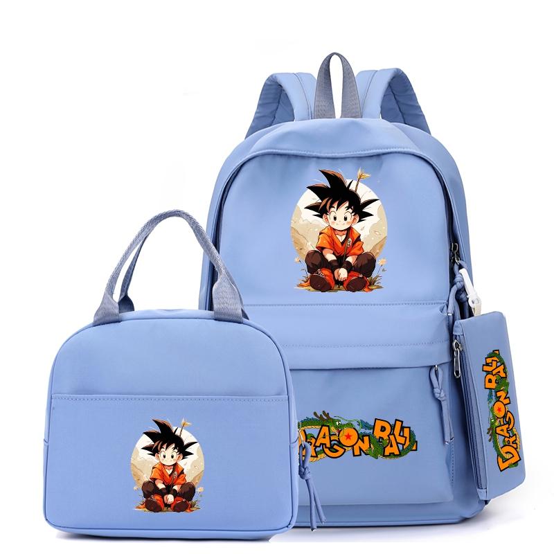 3Pcs/set Anime Dragon Ball Backpack with Lunch Bag for Girl Boy Back To School Bookbag Schoolbag Men Women Travel Bag Mochila