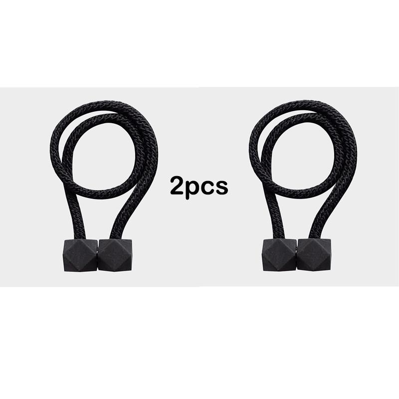 

2 шт. Подхваты для штор с сильным магнитом, дизайн из толстой веревки, для спальни, гостиной, кухни, прочный пластик, аксессуар для домашнего декора чёрный