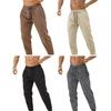 Men Pants Drawstring Elastic Waist Ankle-banded with Side Pocket Solid Color Jogging Training Fitness Long Trousers Casual Sport Sweatpants