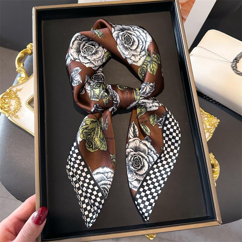 Ladies' Luxury Scarf Square Scarf for Women Neckerchief Female Headband Hair Wrap Print Ladies Foulard Fashion Hijab Bandana