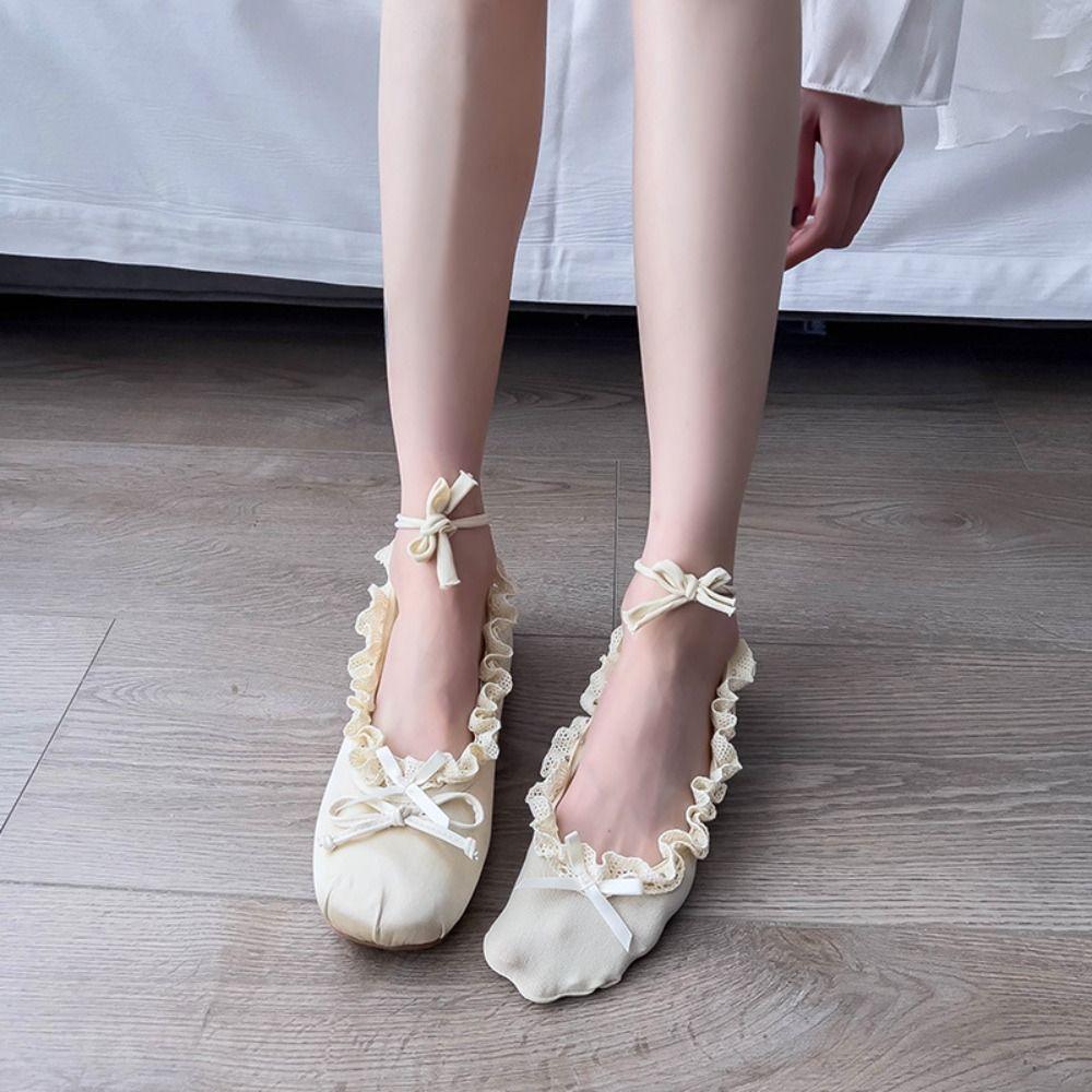 Spring Summer Short Socks Solid Color Cotton Socks New Bowknot Socks