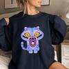Women's Fashion Casual Long Sleeve Printed Round Neck Sweatshirt Top