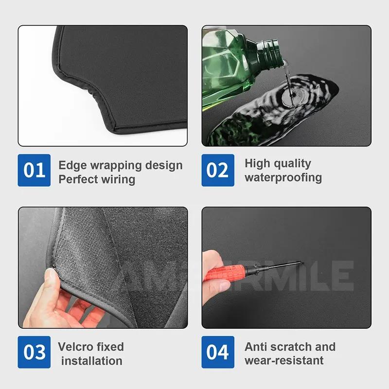 PU Leather Car Rear Trunk Side Protective Mat For BMini Cooper S F65 2024 2025 Styling Anti Scratch Dirty Kick Pad Accessories