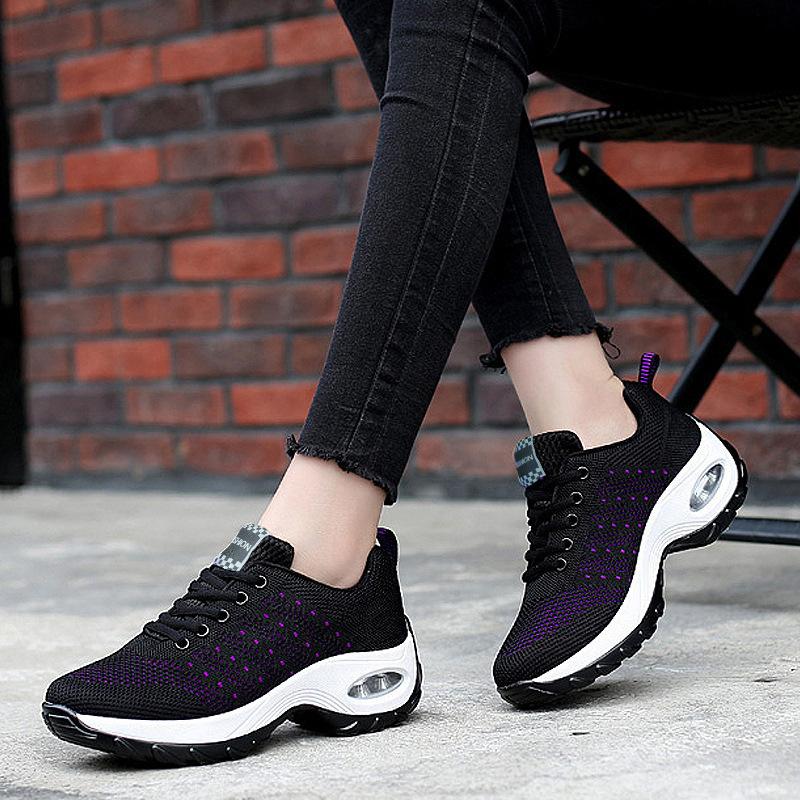 Mesh Women'S Shoes Autumn New Breathable Trendy With Platform Sports Shoes Foreign Trade White Shoes Light Fashion Casual Trendy Shoes