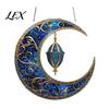 Colorful Glass Suncatcher 2D Acrylic Star Moon Lantern Suncatcher, Crescent Window Hanging Ornament Exquisite Craftsmanship for Home, Patio,