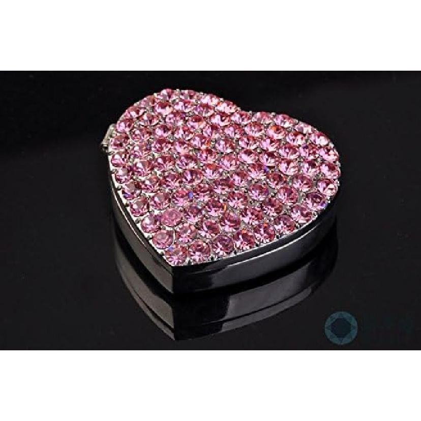 Crystal Bling Sparking Car Fragrance Heart Car Diffusser Air Freshener with Vent Clip(Pink)