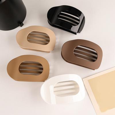 Mittelgroße, flache, runde Haarspange, rutschfeste Zähne, Haarkralle für den Hinterkopf, Damen, starker Griff, biegbare Zähne, gebogenes Design, Haarnadel