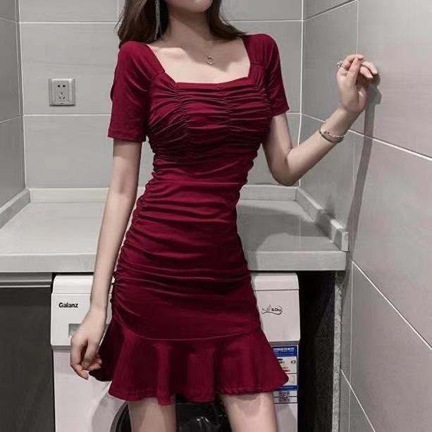 French High-end Hepburn Style Slim-fitting Dress for Women's New Spice Girls Sexy and Thin Waist Fishtail Hip Skirt