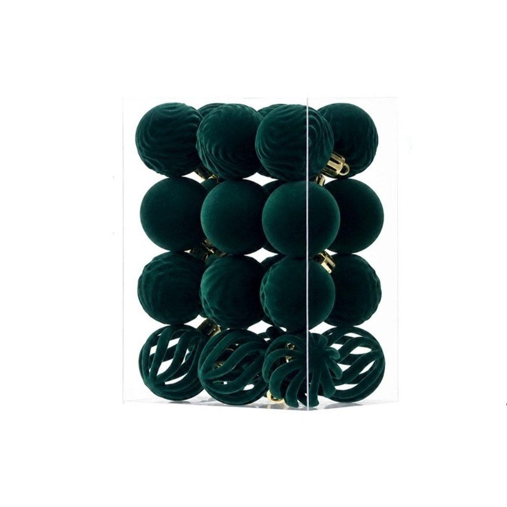 24pcs/Set Sparkling Christmas Spheres 4CM Xmas Window Decor Christmas Tree Props Festive Decoration