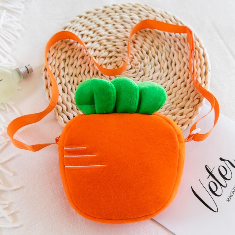 Trendy Fashion Carrot Plush Bag Simulation Carrot Fruit Plush Shoulder Bags  Girl