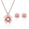 Ensemble de Bijoux Tendance en Diamant Artificiel en Forme de Fleur Boucles d'Oreilles Collier Accessoires