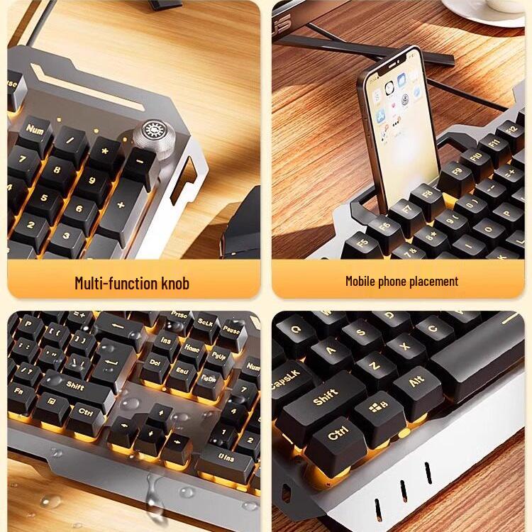 Wired Gaming Keyboard, Mouse & Headset Set - E-sports Mechanical Desktop Peripherals