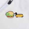 Colorful Hamburger And Hot Dog Brooch Pin Craft from Sturdy Zinc Alloy Materials Accessory for Long Time Use Styles