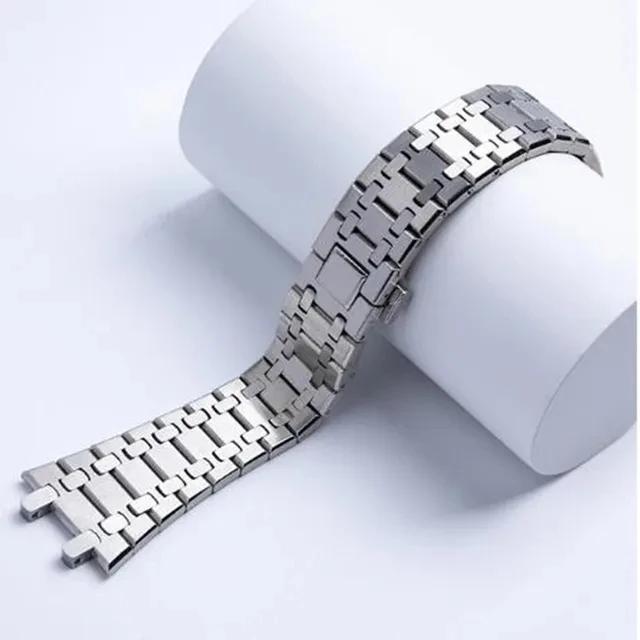 Watchbands 21mm 26mm Men Women Full Stainless Steel Bracelet For AP ROYAL OAK 15400 26331 15500 Watch Strap Folding Buckle