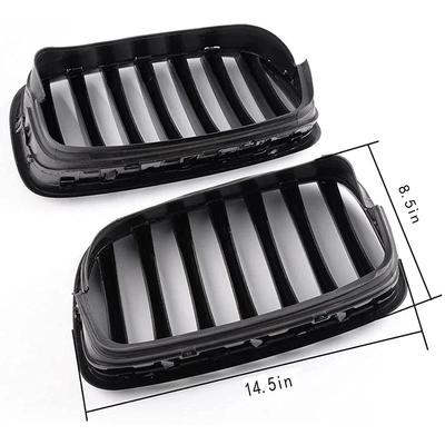 1pair Car Front Bumper Grille Gloss Black Kidney Racing Grill for BMW X5 E70 X6 E71 2007-2014 #51137307599 51137307600