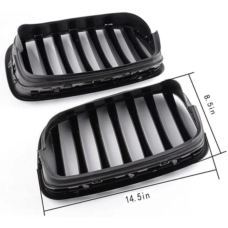 1 pár mřížky předního nárazníku vozu leskle černá ledvinková závodní mřížka pro BMW X5 E70 X6 E71 2007-2014 #51137307599 51137307600