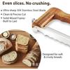 Wooden Bread Bow Knife, Serrated Sourdough Bread Slicer, Ergonomic Handheld Wooden Cutting Tool for Homemade Bread Baking & Kitchen Use