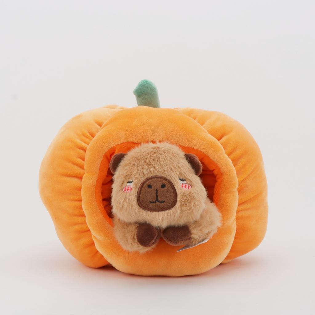 Adorable Pumpkin Capybara Plush Toy-2-in-1 Reversible Stuffed Animal Cute Spooky Holiday Capybara/Pumpkin Present Children Spooky Holiday Horror