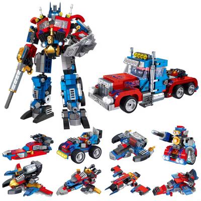 769PCS 8 in 2 Optimus Warrior Bausteine Jungen Spielzeug Verformungsroboter Fahrzeug MOC Ziegel Modelle Bauspielzeug Geschenke Set