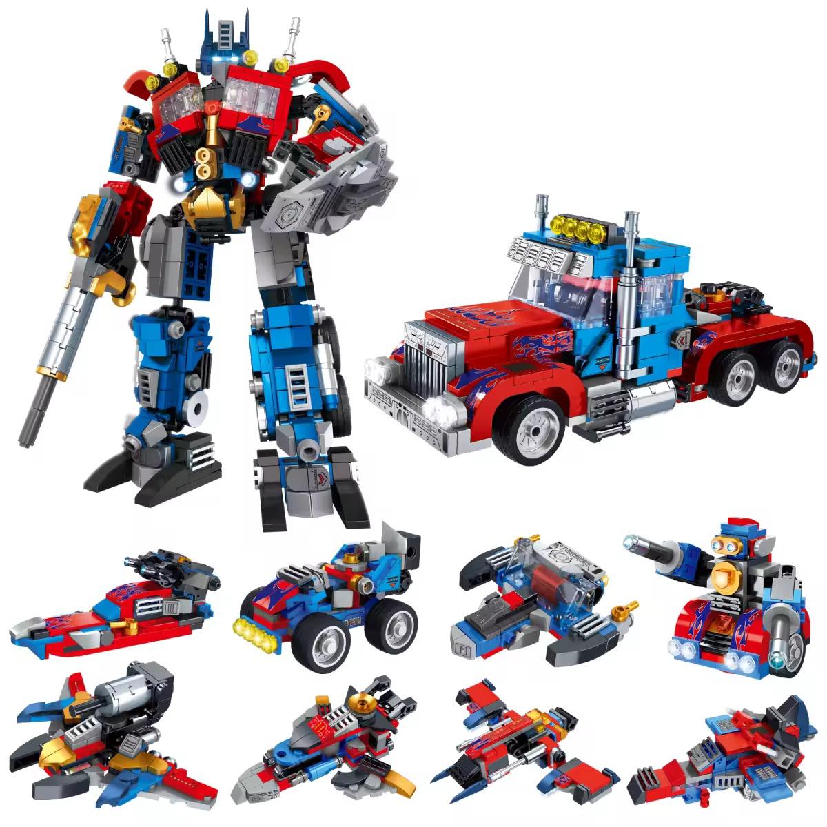 

769PCS 8 in 2 Optimus Warrior Building Blocks Boys Toys Deformation Robot Vehicle MOC Bricks Models Assembly Toys Gifts Set No box