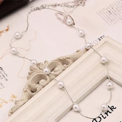 Koreanische Damen-Multi-Perlen-Einkettenkette, kleine frische Pulloverkette, vielseitig, lang und exquisit für Damen