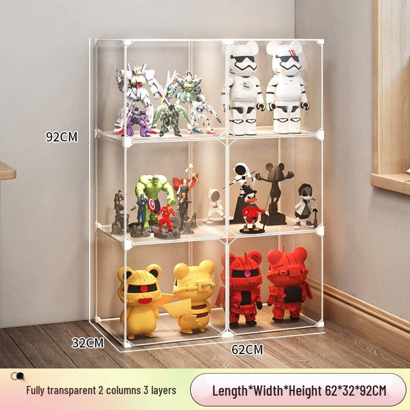 Transparent Lego Brick Display Cabinet: Dustproof Acrylic Storage for Figurines
