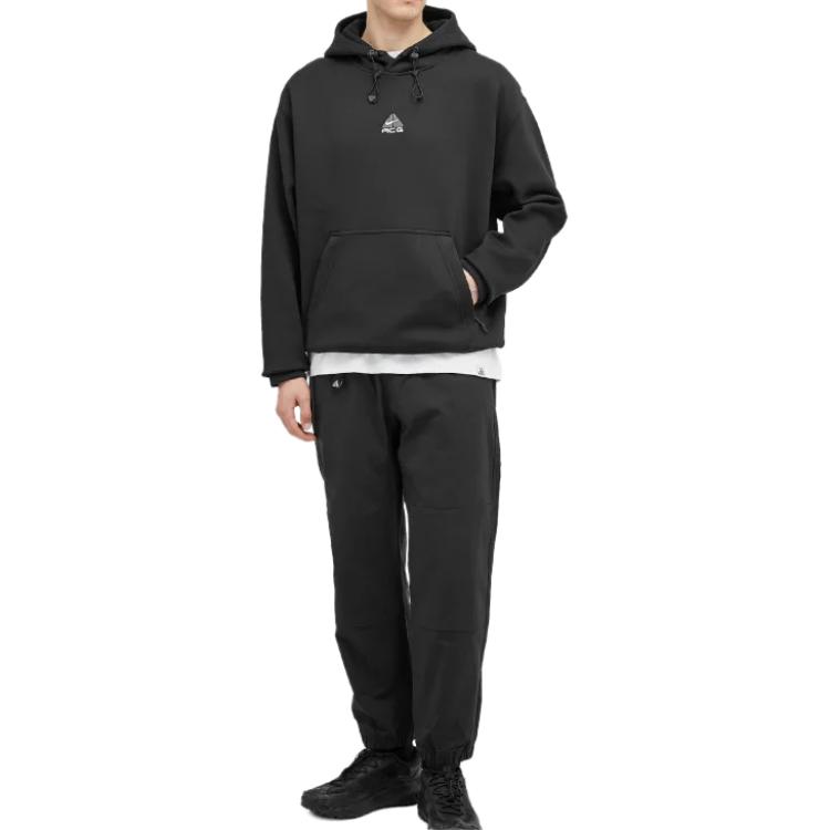 Nike ACG Solid Color Hooded Casual Long Sleeve Sweatshirt Men Tops Black DH3087-013