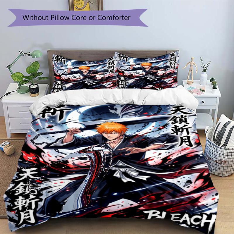 3pcs Duvet Cover Set (1*Duvet Cover + 2*Pillowcase, Without Core), Bleach Print Bedding Set, Bedroom Decor, All‑Season, Gift
