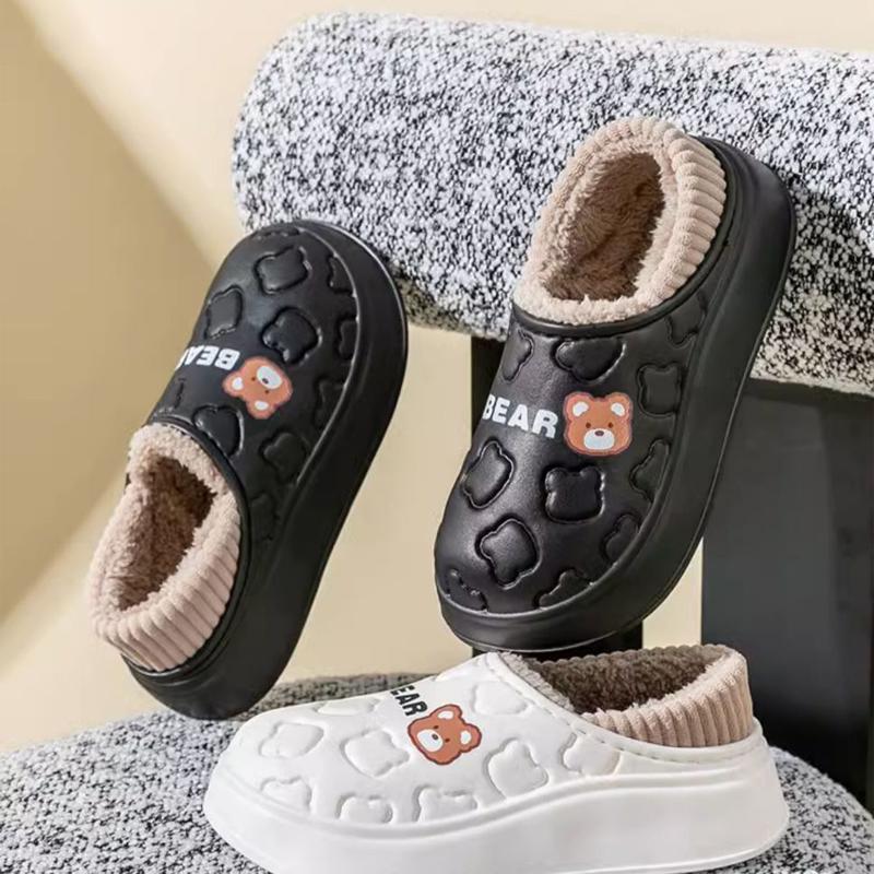 Fashion Shevalues Winter Fluffy Women's Slippers Waterproof Slides Soft Sole Plush Lining Cotton Shoes Furry Warm Cozy Women's Slippers