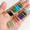 6X24MM Natural Stone Pendant Quartz Aventurine Labradorite Crystal Hexagonal Pillar Pendants for Jewelry Necklace Earring Making