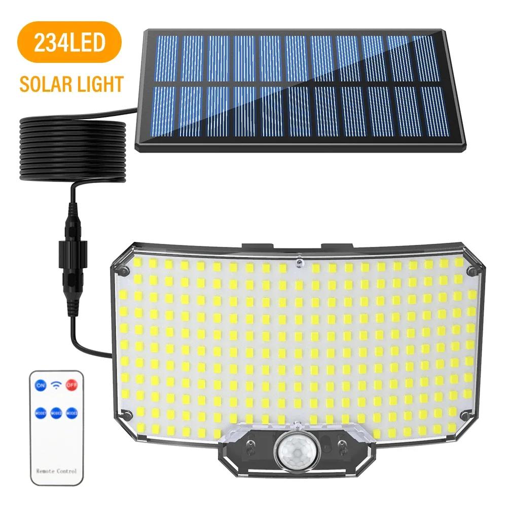 Solar Light Outdoor Super Bright Motion Sensor Solar Strong Power LED Garden Wall Lamp IP65 Waterproof 3 Working Modes Lantern