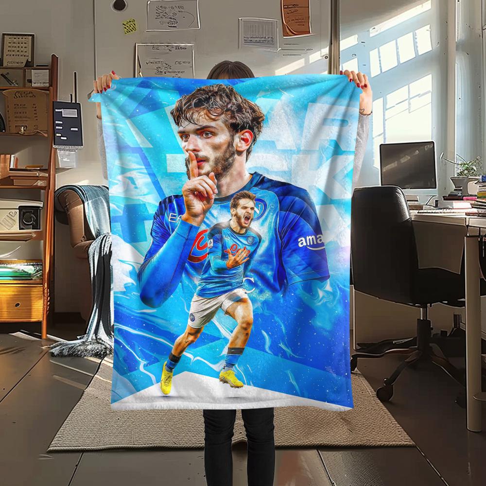 SSC Napoli Print FlAannel Blanket, High quality Comfortable for All Seasons, Home Decor, Warmth and Comfort